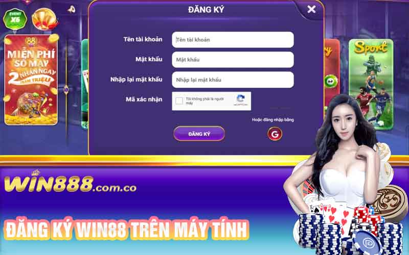 Đăng ký Win88 trên máy tính 