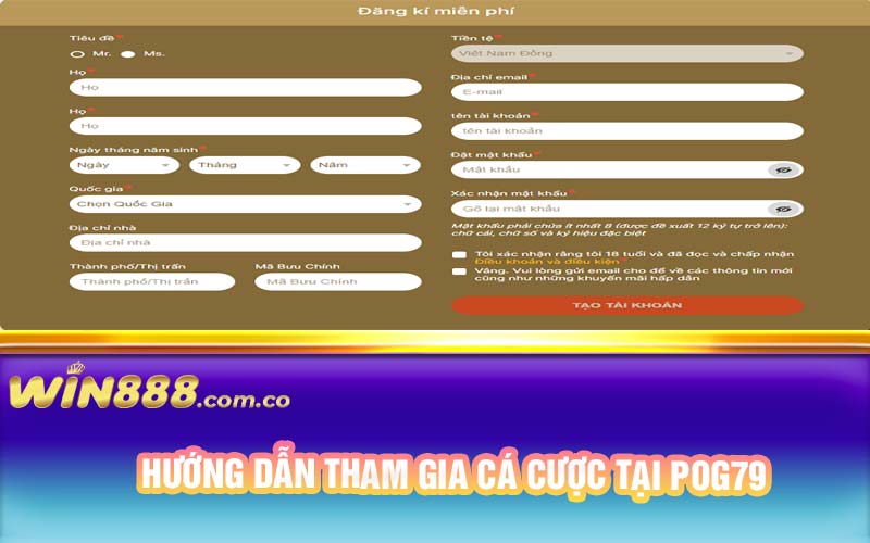Hướng dẫn tham gia cá cược tại Pog79 