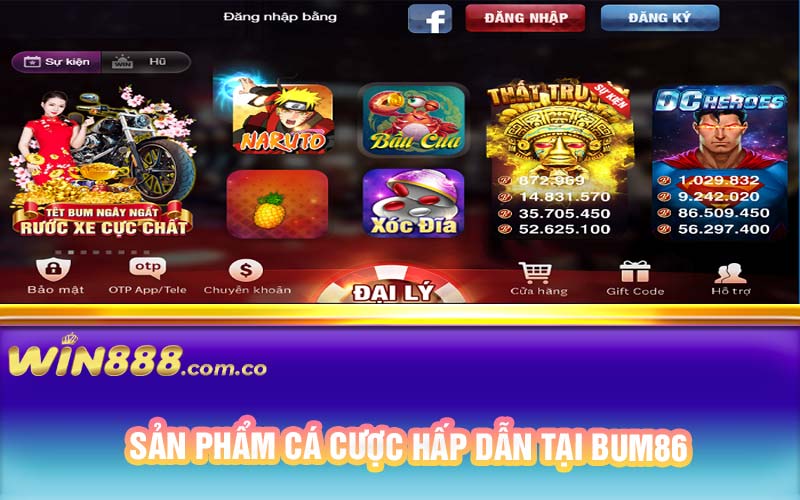 Sản phẩm cá cược hấp dẫn tại Bum86 