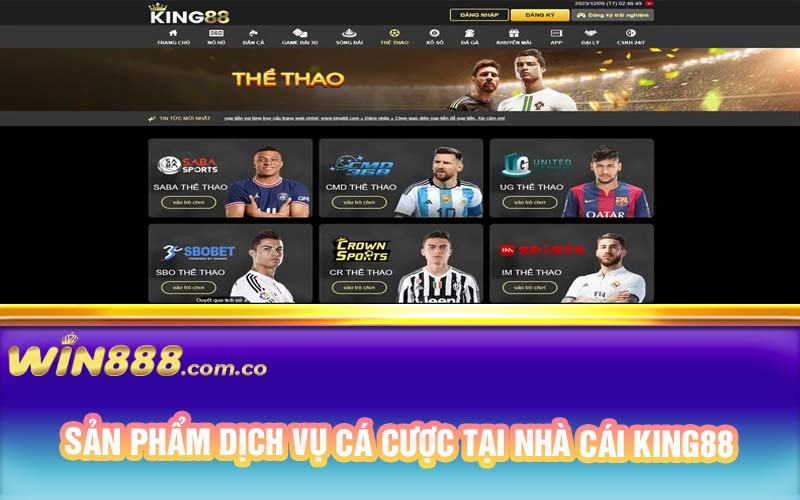 Sản phẩm dịch vụ cá cược tại nhà cái King88 