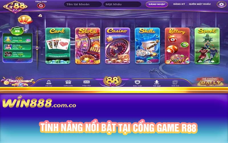 Tính năng nổi bật tại cổng game R88 